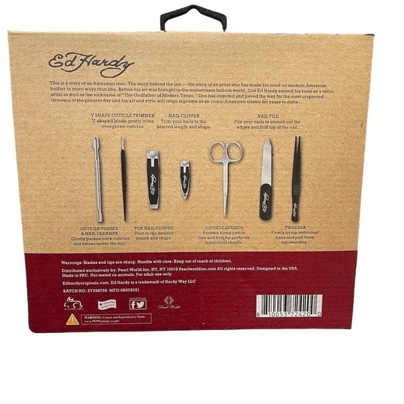 Ed Hardy 7 Piece Men’s Manicure & Pedicure Kit - NWB - Picture 3 of 3